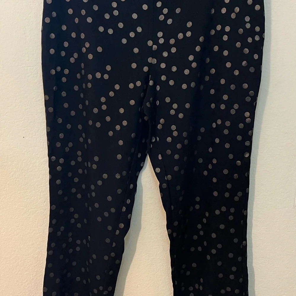 Crown & Ivy Black Pants with Gold Polka Dots - Picture 3 of 7
